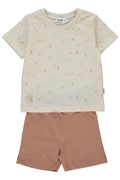 Bebetto طقم بيجامة سوبريم شورتلو من قطعتين (بيجامات سويت/26) بني