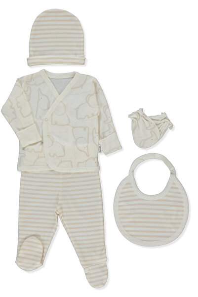 Bebetto طقم ريبانا زيبين مكون من 5 قطع (حيوانات سعيدة) بيج