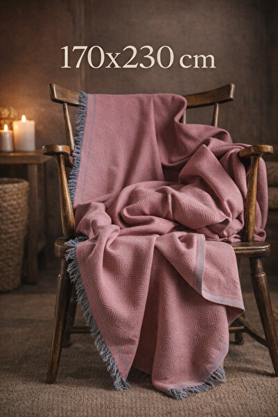 esdekor Maia Sofa Shawl 170X230Cm 1 Piece Fuchsia Piqué Throw Cover 100% Natu...