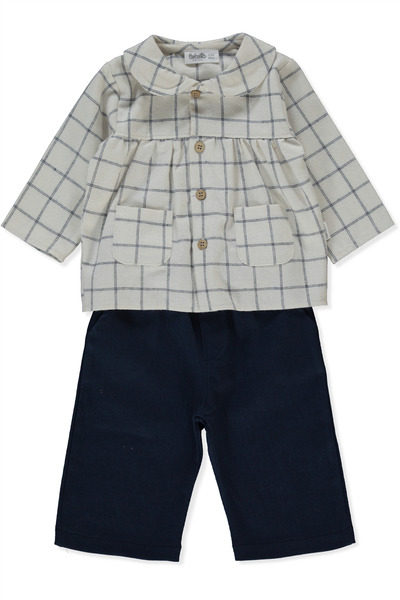 Bebetto Gabardine Pants 2-Piece Suit (Festive) Ecru