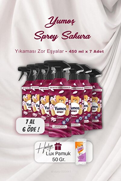 Yumoş 7 AL 6 ÖDE Sprey Sakura 450 ml, Pamuk Hediyeli