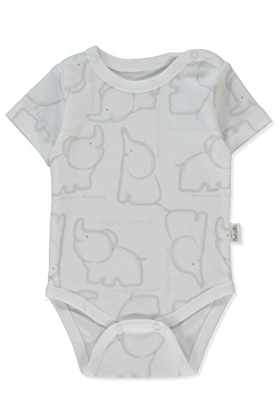 Bebetto Ri̇bana Short Sleeved Body Ay (Happy Animal) Gray Melange