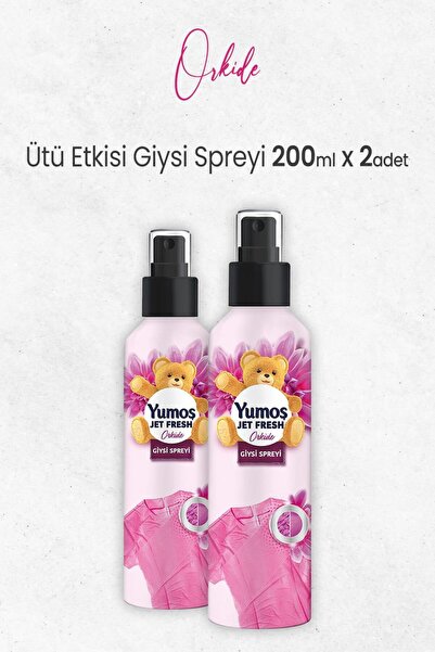 Yumoş Jet Fresh Ütü Etkisi Giysi Spreyi Orkide 200 ml x 2 Adet