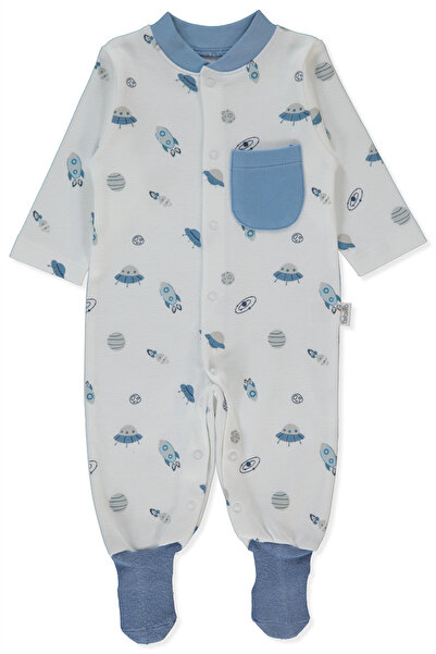 Bebetto بدلة متكاملة مع جوارب إنترلوك (تو سبيس) باللون الأزرق الداكن