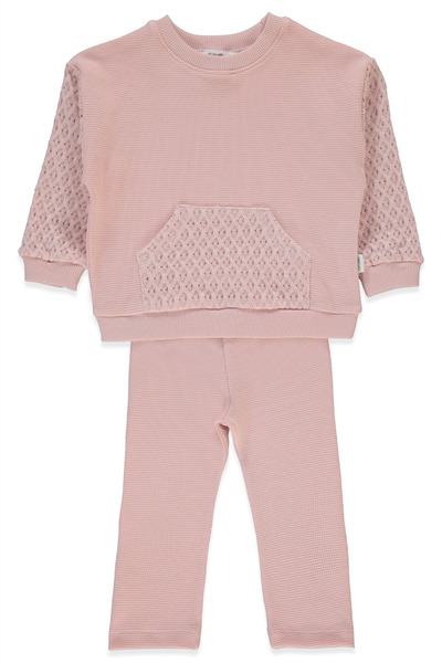 Bebetto Waffle Sweat 2-Piece Set (Lacy Girl) Pink