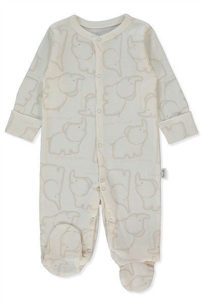 Bebetto Ribana Paddle-Footed Jumpsuit (Happy Animal) Beige