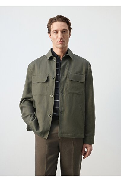 MANGO Man Sırtı büzgülü lyocell ceket