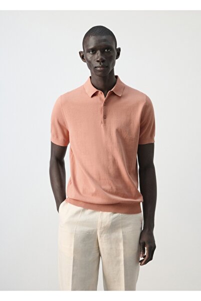 MANGO Man %100 pamuk ince triko polo gömlek