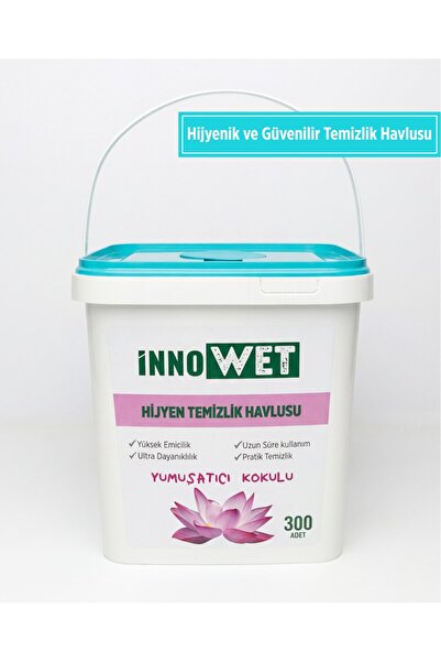 İnnoWet Yüzey Temizlik Havlusu Yumuşatıcı Kokulu Kova mendil 300 Yaprak