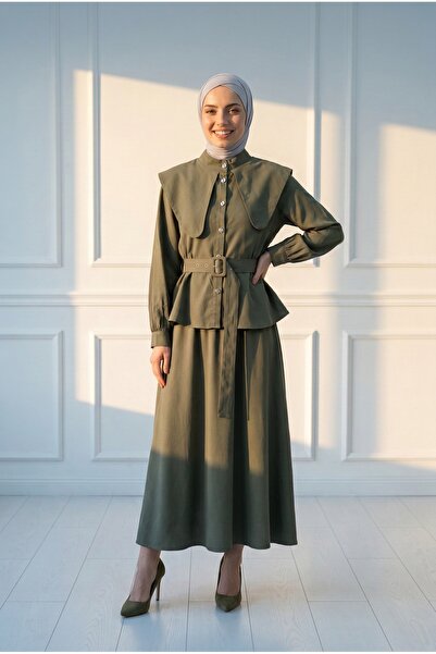 MİHRA STORE Σετ Φούστας με Γιακά Ναυτικού και Στενή Εφαρμογή στη Μέση - EK829...