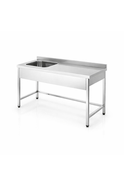 sc sonsesconcept Tek Evyeli Krom Çalışma Tezgahı, Paslanmaz , 150x60x85