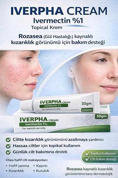 KHALIPHA IVERMEKTİN IVERPHA IVERMEKTİN KREM (ROZASEA-GÜL HASTALIĞI KREMİ)