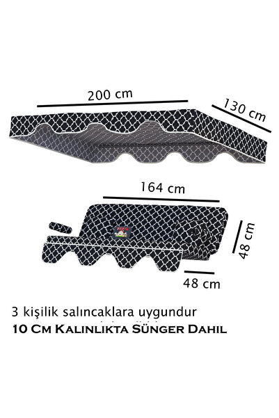 Yekta Home Karaburun 3 kişilik Salıncak Minderi Yedek Bahçe Salıncağı Minderi...