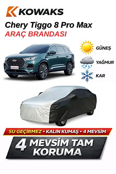 KOWAKS Chery Tiggo 8 Pro Max Oto Branda, Araba Brandası, Siyah-Gri