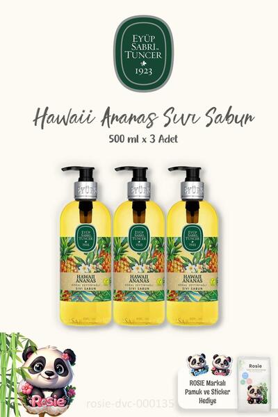 Eyüp Sabri Tuncer Hawaii Pineapple Liquid Soap - 500 ml 3 Pieces and ROSIE 60...