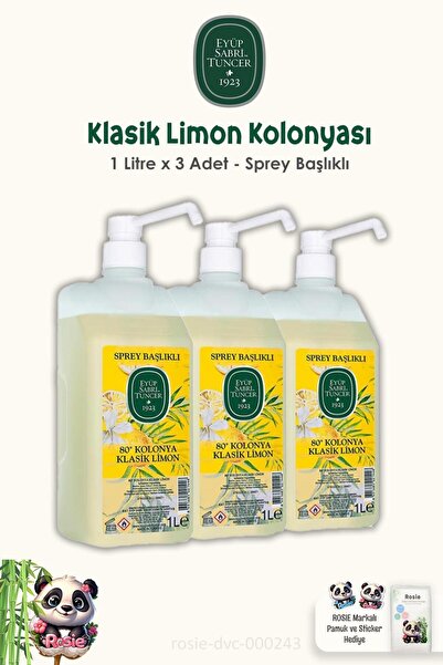 Eyüp Sabri Tuncer 3'lü Eyüp Sabri Tuncer Klasik Limon Kolonyası Sprey Başlıkl...