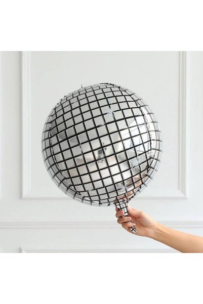 ATAKENT PARTİ Disco Ball and Pole Star Party Foil Balloon Set of 2