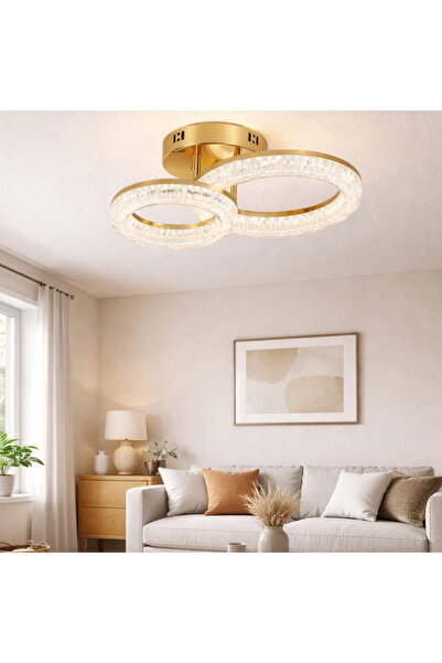 RFAN LED Chandelier, Model K3536/1+1GD, With Remote Control, 3 Light Types, 8...