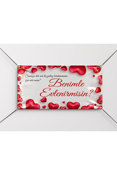 ButikAtölyeSign Evlilik Teklifi Afiş Benimle Evlenir Misin Pankart Poster Bra...