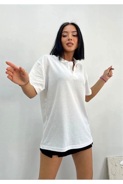 Buteks Λευκό αθλητικό μπλουζάκι πόλο με κουμπιά βαμβακερό κοντό μανίκι κανονι...