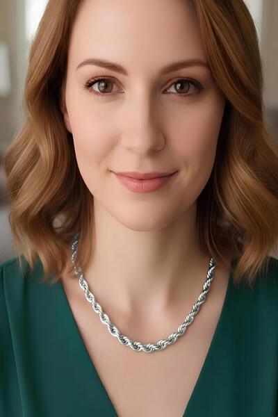 Bontexs قلادة تويست من الفولاذ المقاوم للصدأ باللون الفضي السميك للجنسين