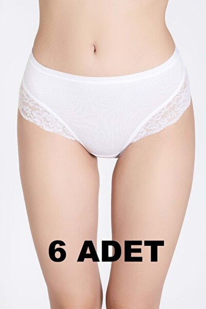 Belinay 6 bucăți 0120 Chiloți pentru femei talie înaltă dantelă perechi modal...
