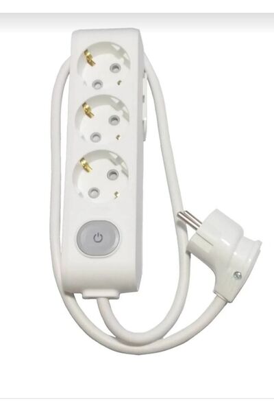 VİKO Ekonomik 3'lü Anahtarlı Grup Priz Topraklı Çocuk Korumalı 7 Metre Kablo