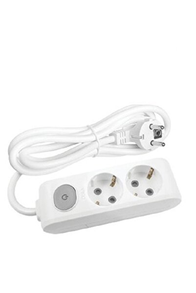 VİKO 2'li Anahtarlı Grup Priz Topraklı Çocuk Korumalı 6 Metre