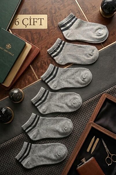 Esinti 6 parova ženskih čarapa Do članka ženskih Pamuk paketa Prugasto sivih ...