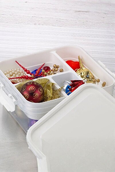 Piev صندوق منظم متعدد الأقسام لمواد الخياطة بسعة 4.5 لتر