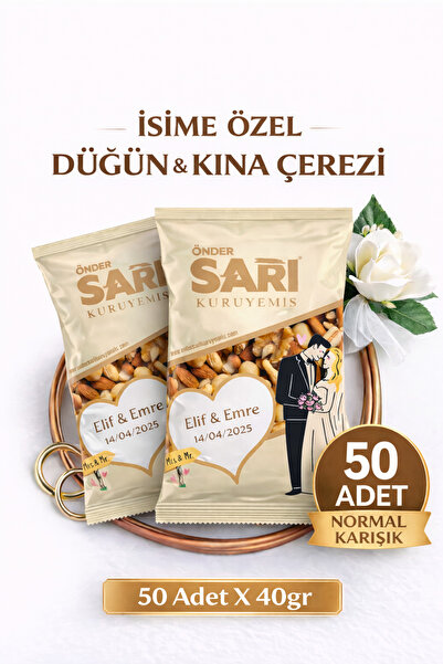 Önder Sarı Kuruyemiş Normal Karışık Düğün Ve Kına Kişiselleştirebilir Kuruyem...