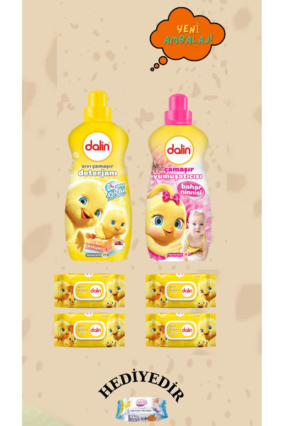Dalin SIVI ÇAMAŞIR DETERJANI 1500 ML 1 ADET, BAHAR NİNNİ YUMUŞATICI 1500 ML 1...