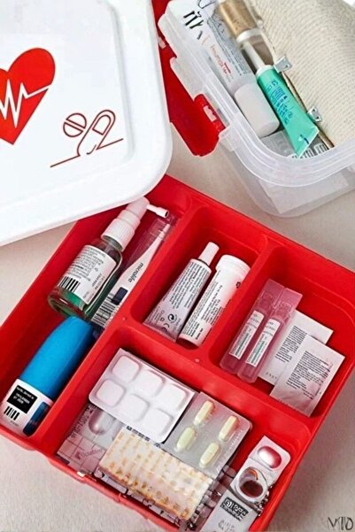 Piev صندوق دواء بغطاء ذو 4 أقسام سعة 4.5 لتر