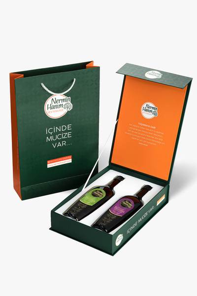 Nermin Hanım Zeytinliği Hediye Kutulu - Domat Ve Trilye Erken Hasat Zeytinyağ...