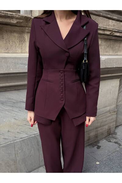 Julidress Set de cambrat în talie jachete și pantaloni palazzo premium din 3 ...