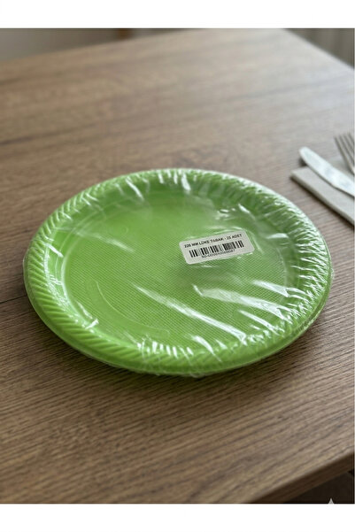 Deniz Party Store Yeşil Plastik Kullan At Tabak 25 Adet 22 Cm