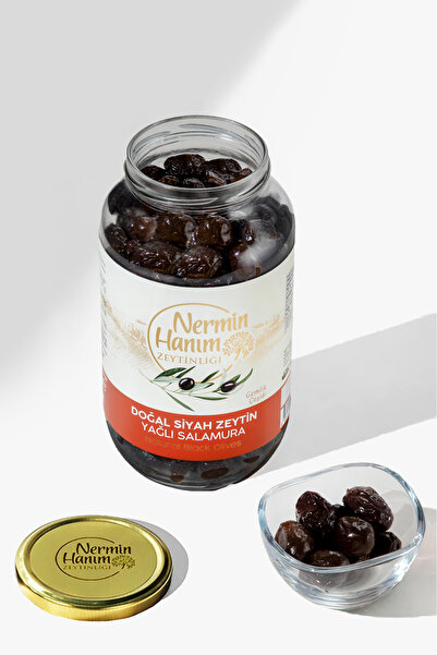 Nermin Hanım Zeytinliği Gemlik Siyah Zeytin Yağlı Salamura (650 gr)