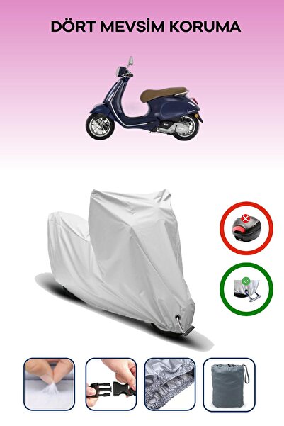 Breen قماش مشمع للدراجات النارية متوافق مع قفل فيسبا بريمافيرا 150، رمادي، آم...