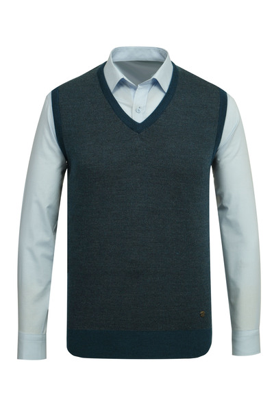 Çizgi Triko Ανδρικό πλεκτό πουλόβερ με λαιμόκοψη σε σχήμα V, πολύχρωμο χειμερ...