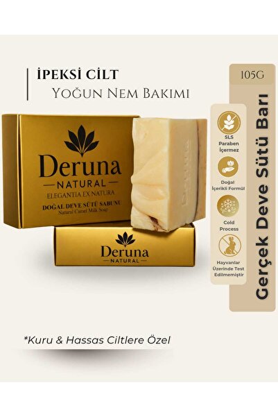 DERUNA NATURAL Deve Sütü Sabunu | Yoğun Nem & Cilt Onarımı Etkili Besleyici B...