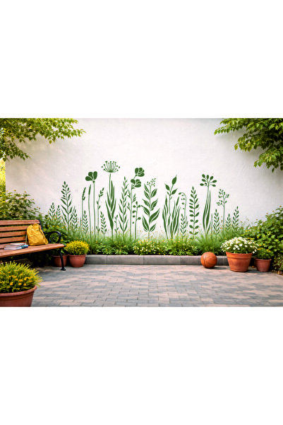 STENCİLTASARIM Stencil Tasarım F200 Kır Çiçekleri- Dekoratif Duvar, Eşya, Fayans,kumaş Boyama Şablonları25x35cm