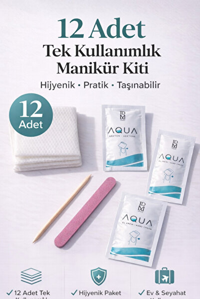 GROVİNG HAİR Hijyenik Tek Kullanımlık Manikür Seti Törpü+İtici+Aseton Mendil+...