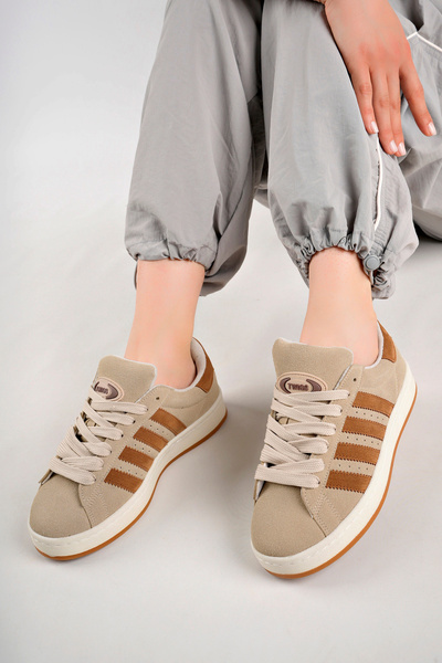 Freemax Spor Sneaker Ayakkabı Bej Kahve