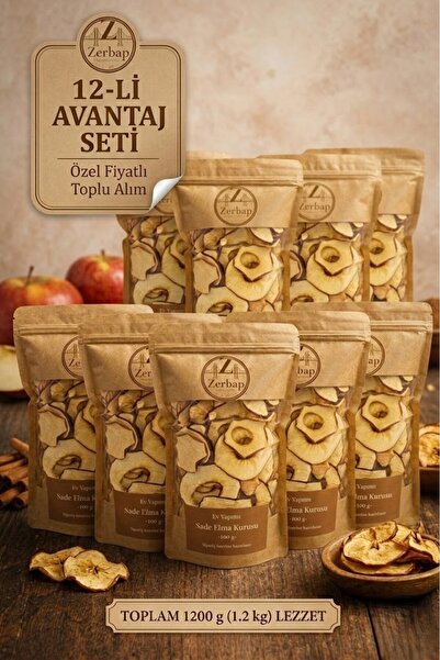 ZERBAP Natural Dried Apples 12-Pack Advantage Package (12 X 100g)