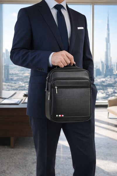 Newish Polo حقيبة كتف ساعي البريد من الجلد الصناعي المربعات بدون صندوق - حجم ...