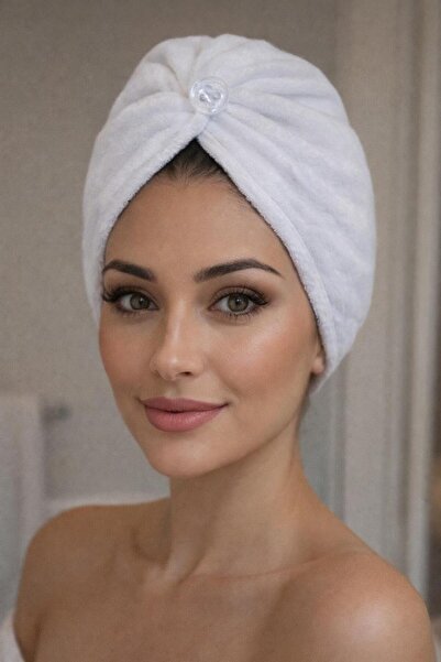 Pamuk DÜĞME LASTİKLİ SAÇ HAVLUSU