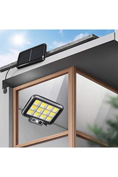 gaman Ayrı Solar Panelli 160 LED' li Lamba - 5 Metre Kablolu, Bahçe, Garaj, D...
