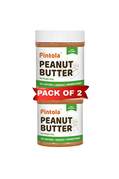 Pintola زبدة الفول السوداني المقرمشة غير المحلاة والطبيعية بالكامل (عبوة من ق...