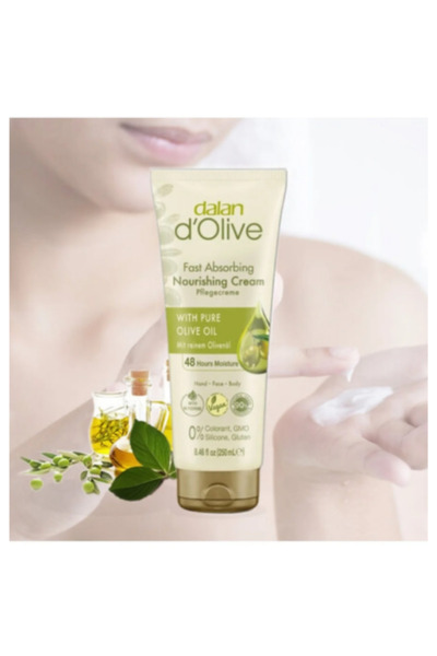 Dalan D'Olive Natural Olive Oil Nourishing Hand Face Body Cream 250 ml 2 Pieces