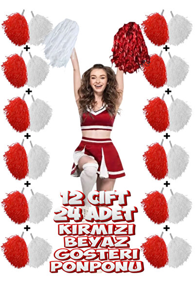 StoreYVZ 12 Çift (24 Adet) Kırmızı Beyaz Renk 23 Nisan 19 Mayıs 29 Ekim Okul ...